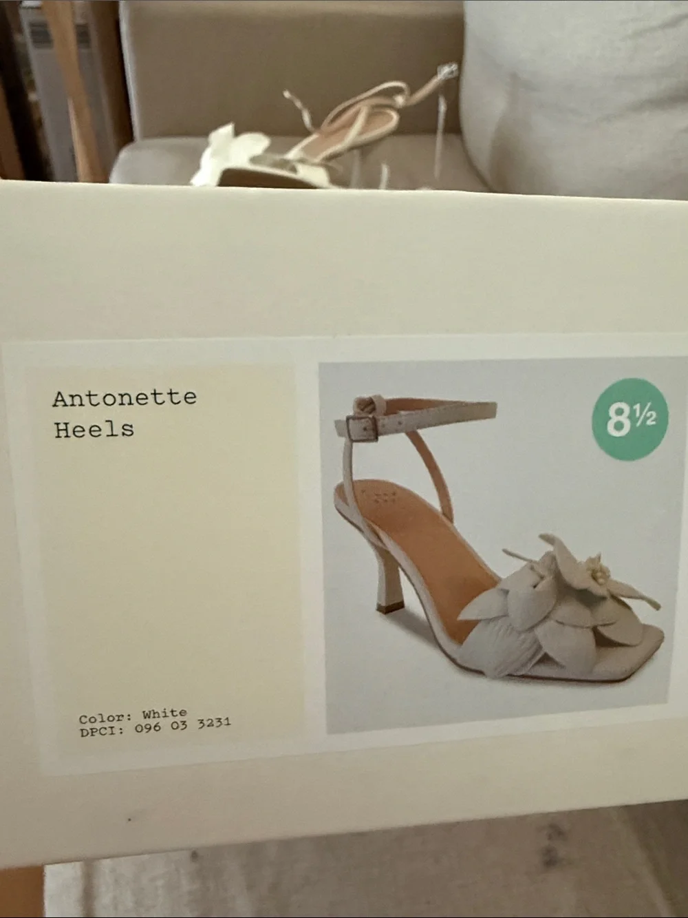 NWT A New Day Women's White Antonette Heeled Sandals Size 8.5